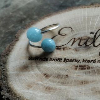 Stříbrný prsten s akvamaríny. Ag 925/1000