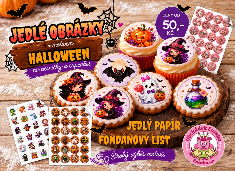 Jedlé obrázky na perníčky a cupcakes Halloween