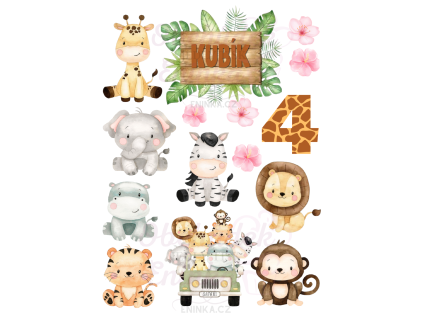 zoo safari topo de bolo 7 V