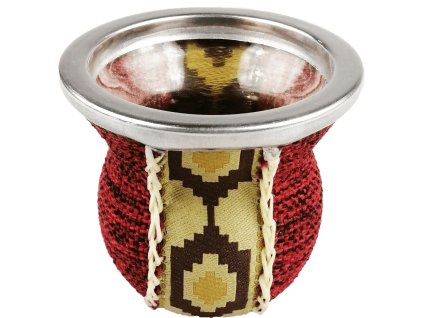 1261 glass gourd with fabric pattern red 190 ml