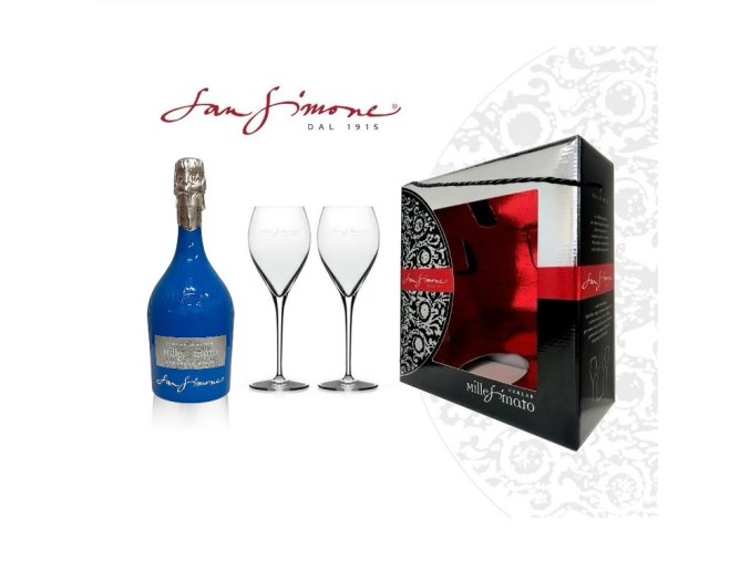 Balíček Prosecco BLUE a dvě skleničky