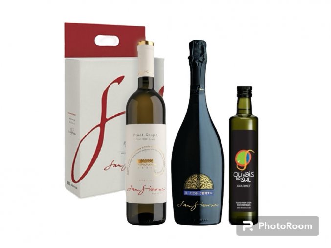 Dárkový balíček Prosecco IL Concerto, bílé víno a olivový olej Olivais do Sul