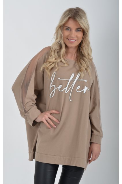 Hnědá oversize tunika ES3895