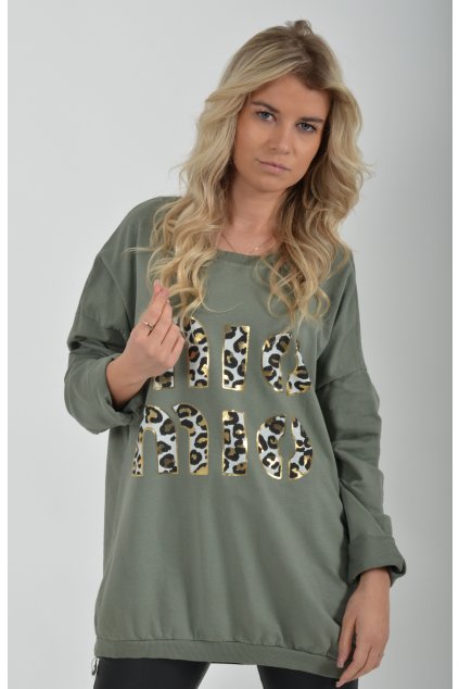 Khaki tenká mikina ES4030
