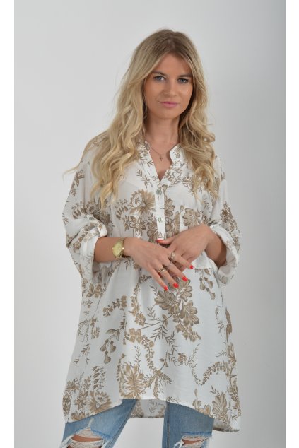 Bílo-béžová halenka ES4285