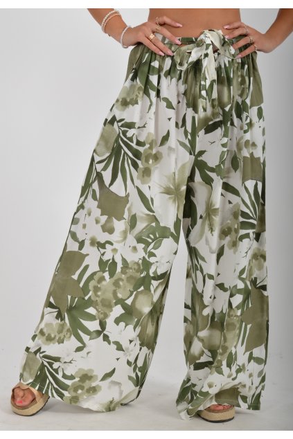 Khaki vzorované kalhoty ES4954