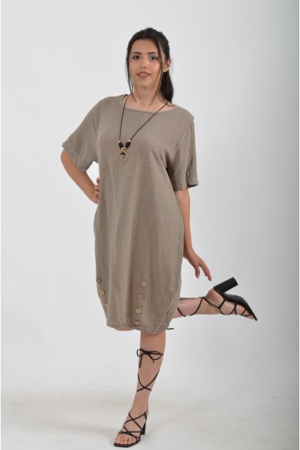 Světle hnědé šaty ES4974