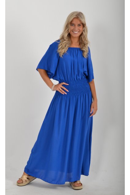 Dlouhé modré šaty ES5039