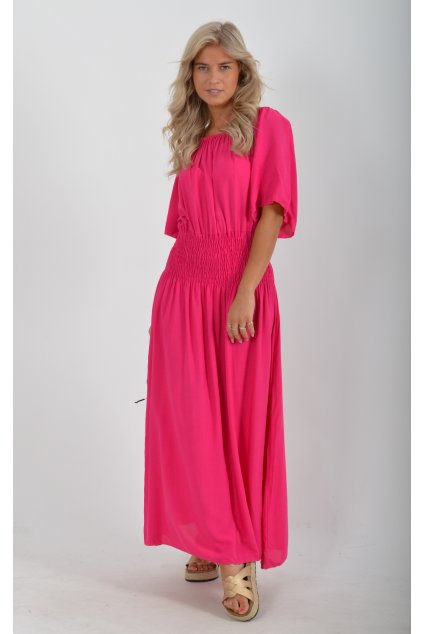 Dlouhé růžové šaty ES5040