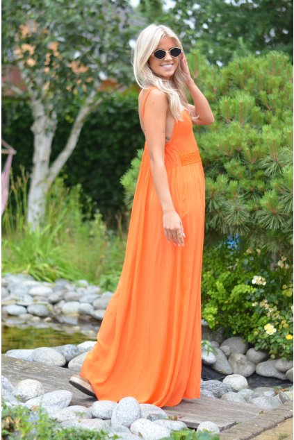 Oranžové šaty ES5049