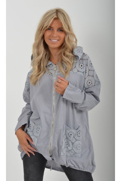 Šedá plátěná bunda ES5113