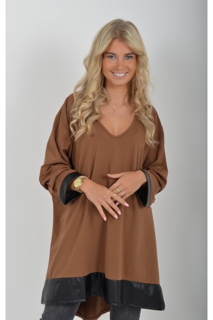 Hnědá oversize tunika ES5475