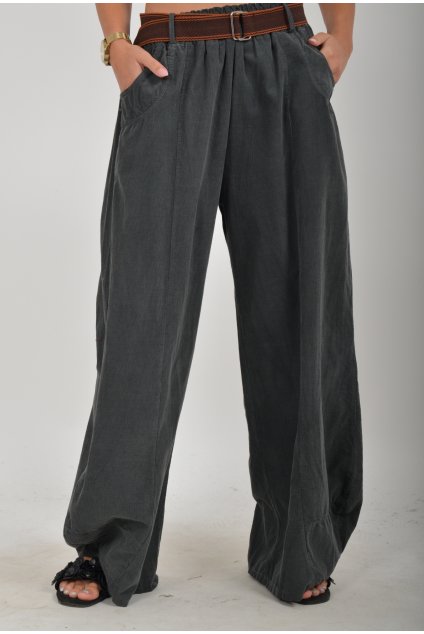 Šedé manšestrové kalhoty ES5528