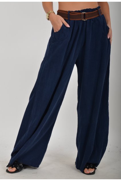 Tmavě modré manšestrové kalhoty ES5531