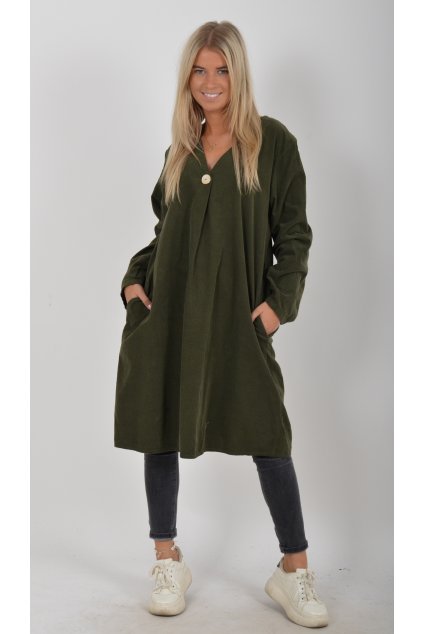 Khaki manšestrové šaty ES5607