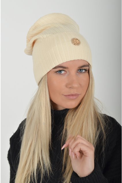 Krémově bílá čepice ES5644