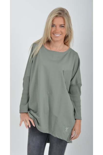 Khaki oversize tričko ES5715