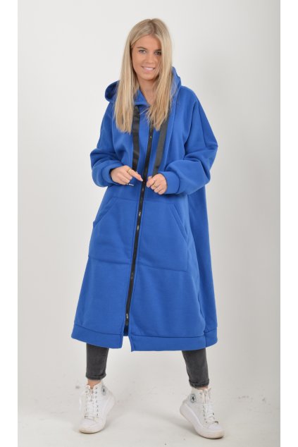 Modrá maxi mikina ES6031