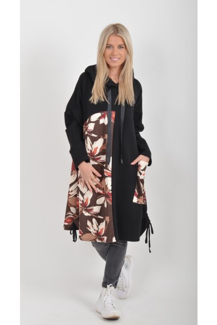 Černé šaty se vzorem ES6036