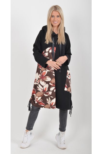 Černé šaty se vzorem ES6036