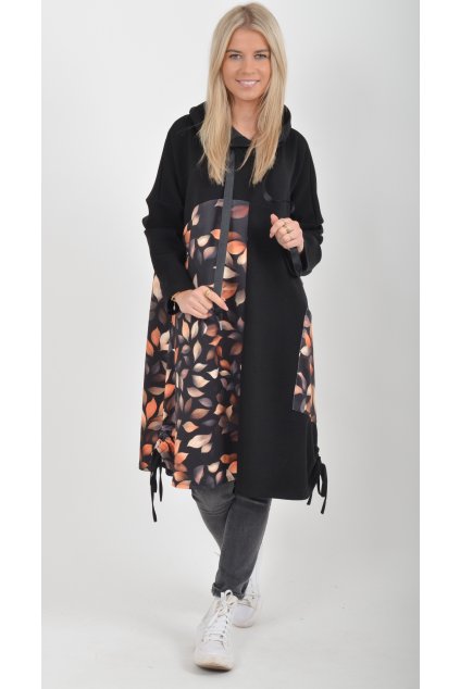 Černé šaty se vzorem ES6037