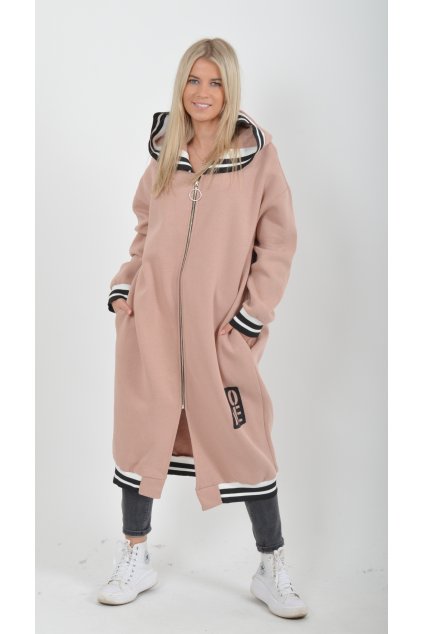 Starorůžová maxi mikina ES6041