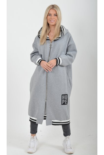 Šedá maxi mikina ES6042