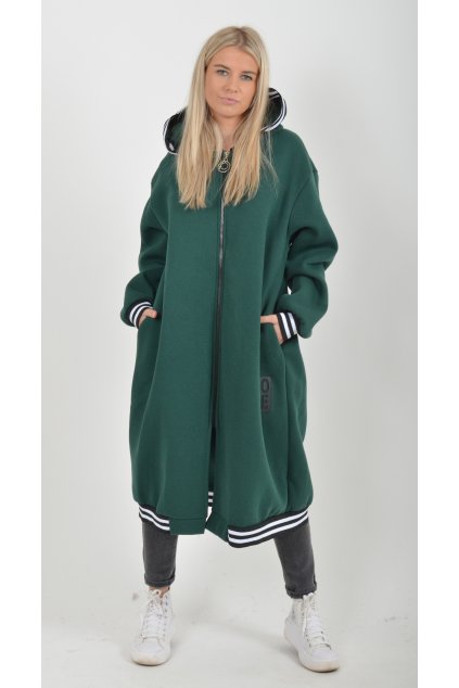 Lahvově zelená maxi mikina ES6043