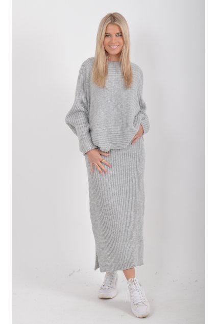 Svetrový šedý komplet ES6052