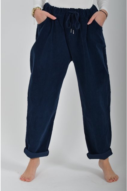 Temně modré manšestrové kalhoty ES6061