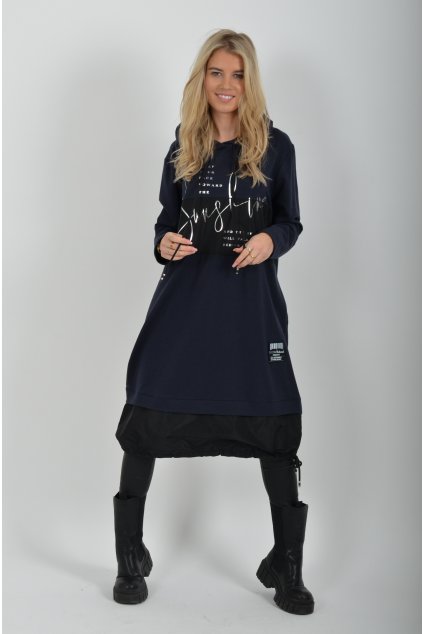 Tmavě modré mikinové šaty ES6063