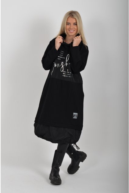 Černé mikinové šaty ES6067