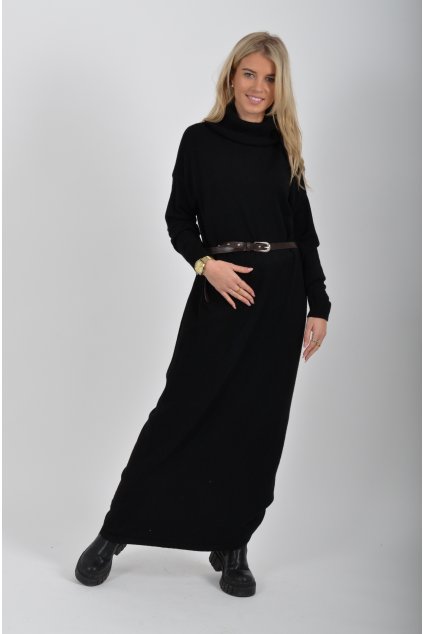 Černé dlouhé šaty ES6073