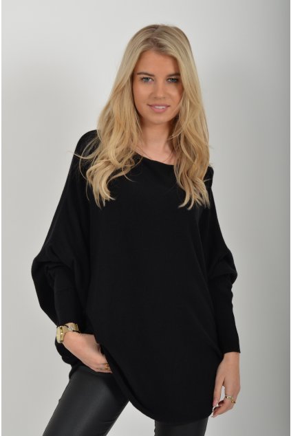 Černý oversize svetr ES6077