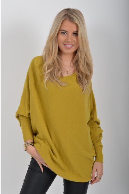 Hořčicový svetr ES6078