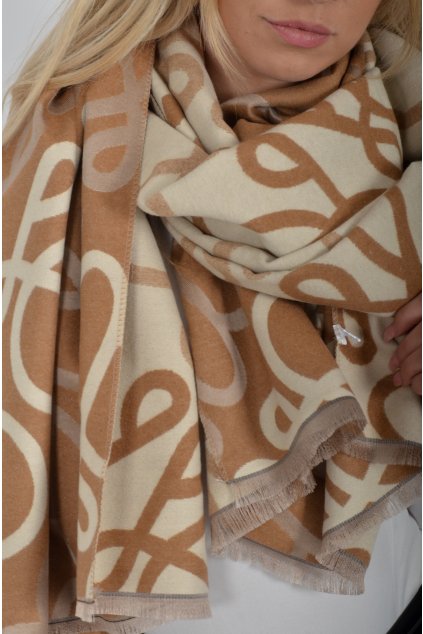 Béžovo-hnědý šál ES6087