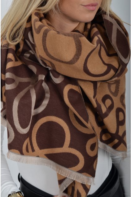 Čokoládovo-hnědý šál ES6088