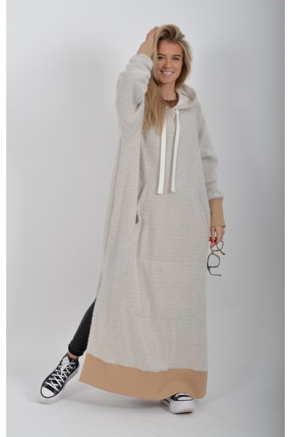 Béžové maxidlouhéšaty ES6095