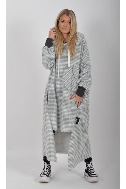 Šedé dlouhé šaty ES6101