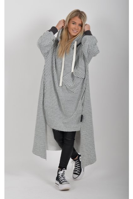 Tmavě šedé dlouhé šaty ES6103