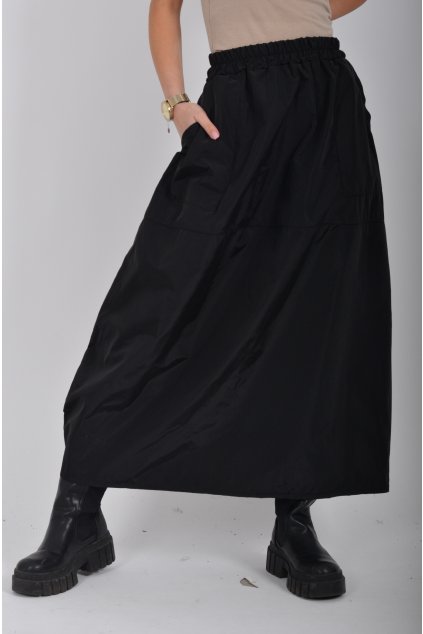 Černá šusťáková sukně ES6131