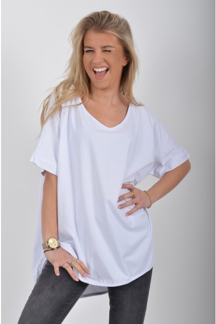 Bílé dlouhé tričko ES6230