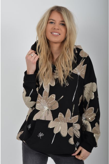 Černá vzorovaná mikina ES6238