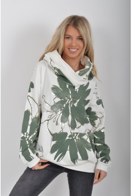 Bílá vzorovaná mikina ES6254