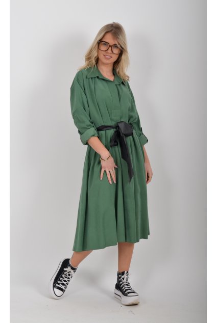 Lahvově zelené šaty ES6278