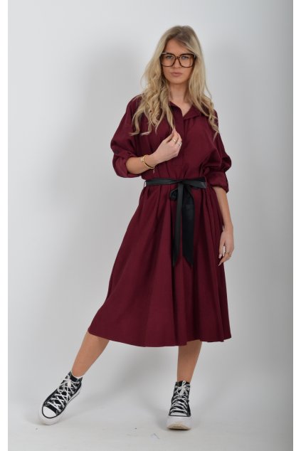 Bordó šaty ES6284