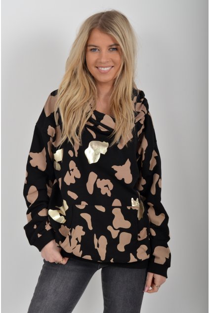 Černá vzorovaná mikina ES6290