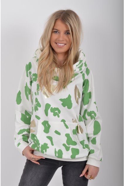 Bílá vzorovaná mikina ES6291