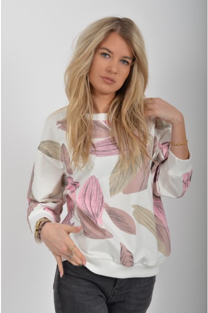 Bílá vzorovaná mikina ES6305