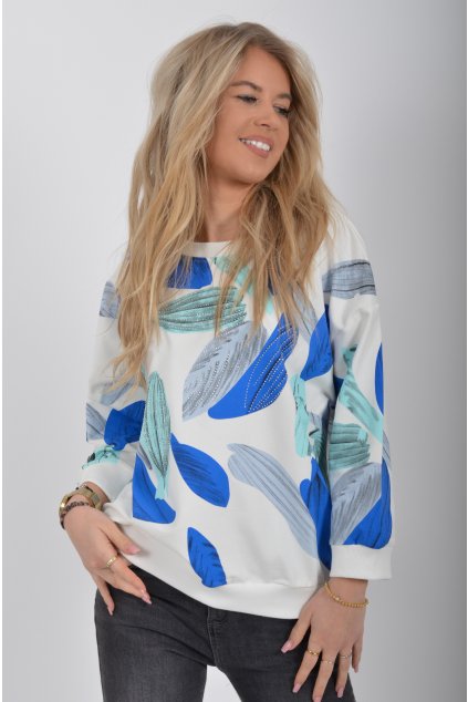 Bílá vzorovaná mikina ES6306